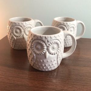 West Elm Owl Espresso Mugs (set of 3)